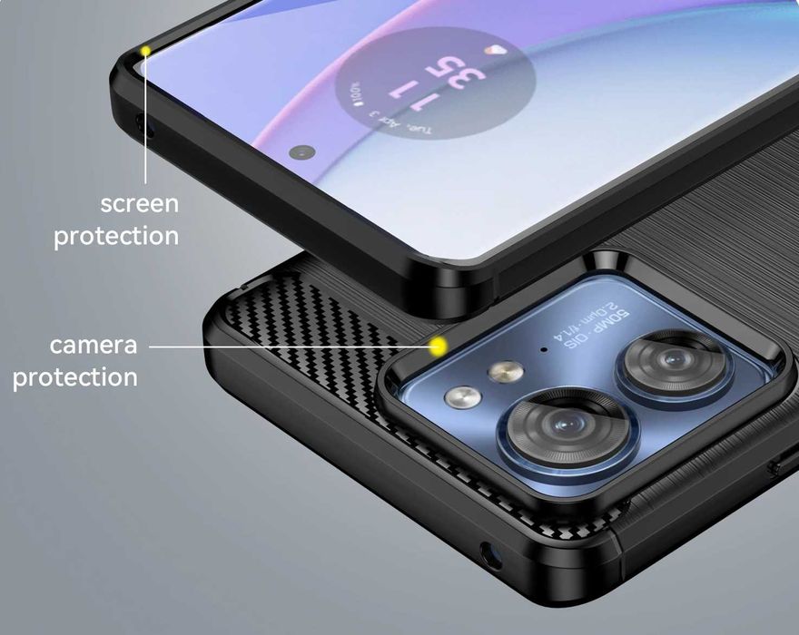 Motorola Edge 40 / Edge 30 / Edge 20 - Удароустойчив Кейс Гръб CARBON