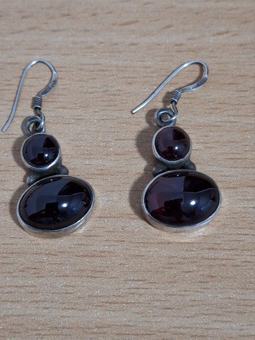 Cercei argint cu granat