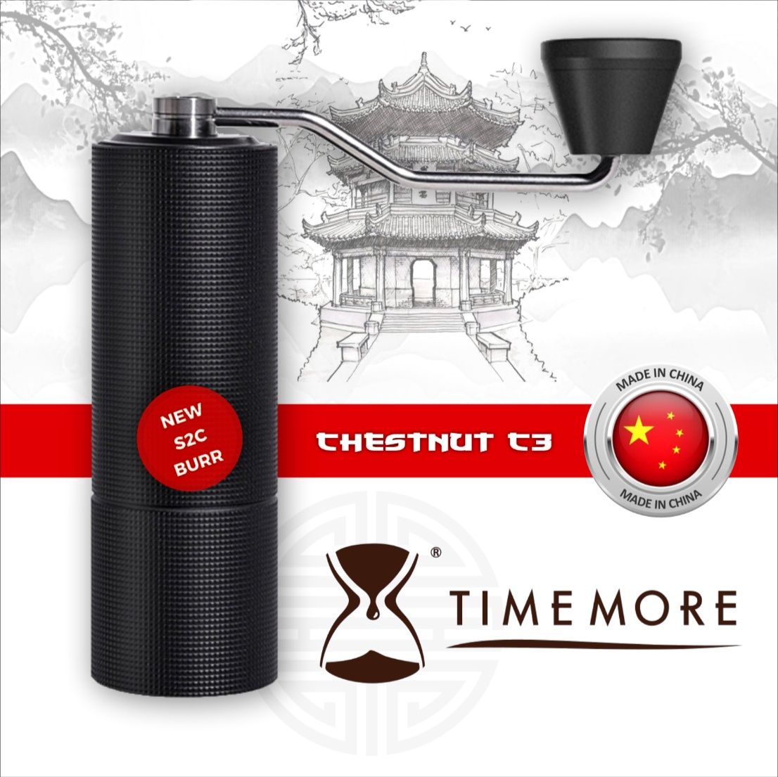 Rasnita cafea Timemore Chestnut C2/C3/C3 PRO/UPGRADED