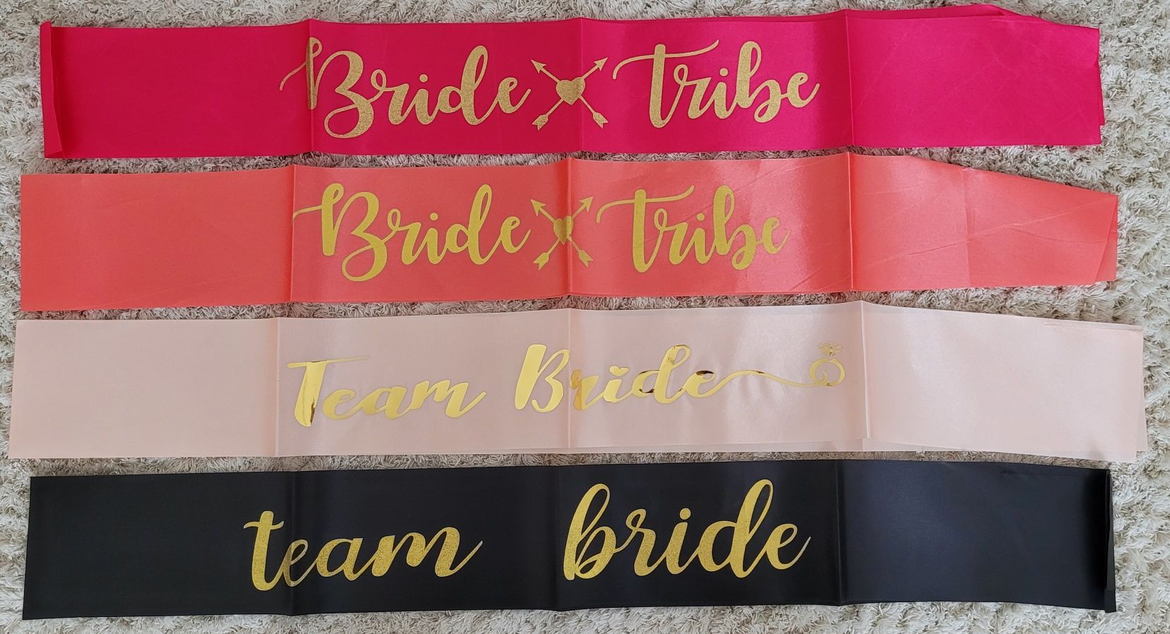 Set panglici Bride To Be & Bride TRIBE petrecerea burlacitelor