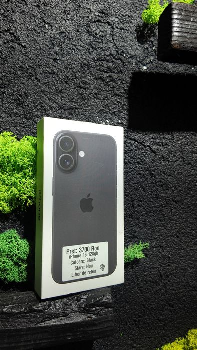 iPhone 16 128gb Black Neverlocked Nou Sigilat/Fact+Garantie