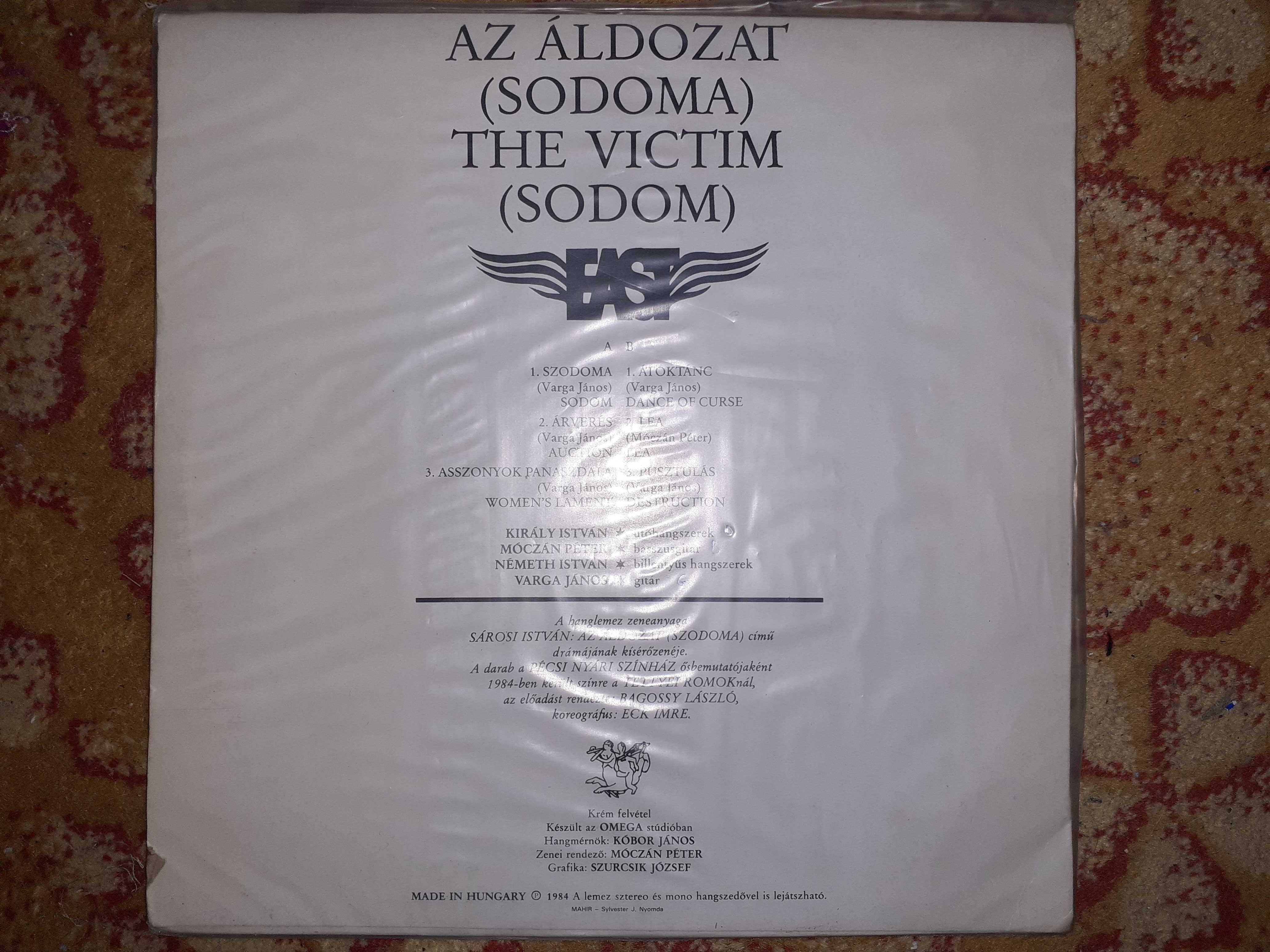 Vinil East "Az Áldozat (Szodoma) The Victim (Sodom)" Ungaria 1984