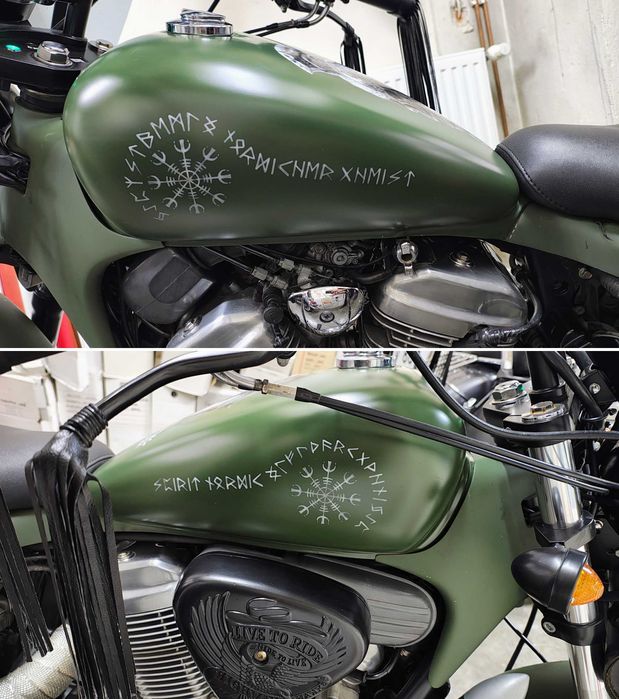 Honda Shadow VT 600 CX cu personalitate unică, stil militar