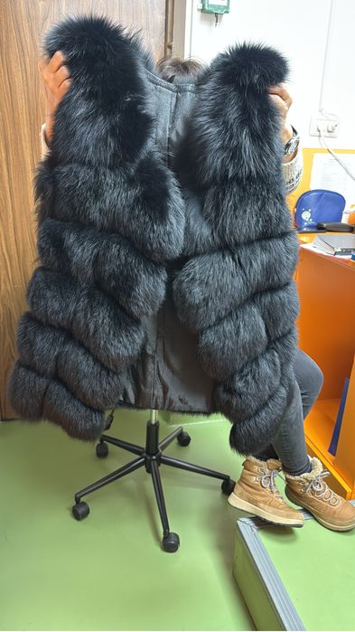 Vanzare vesta din blana de vulpe femei