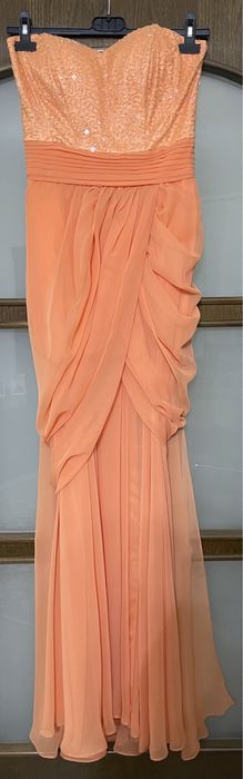 Rochie de seara lunga portocalie