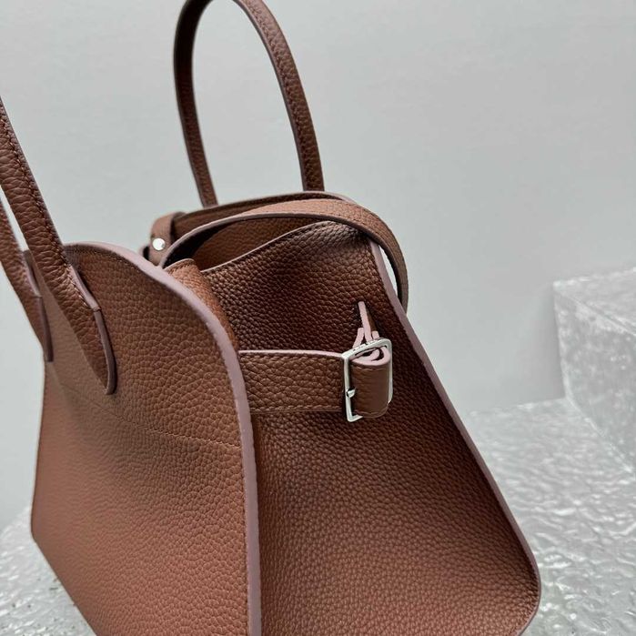 Geanta The Row Margaux 12, maro, 32cm, negru, tip Premium