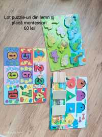 Lot puzzle-uri lemn Montessori