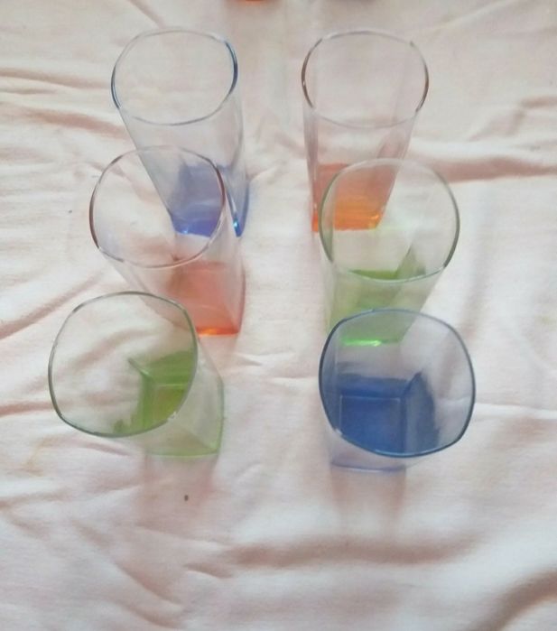 Set de 6 pahare colorate