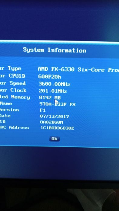 Gigabyte GA-970A-DS3P - FX-6330 ОЗУ 8g HDD 500g GT-710 1g  блок 400w