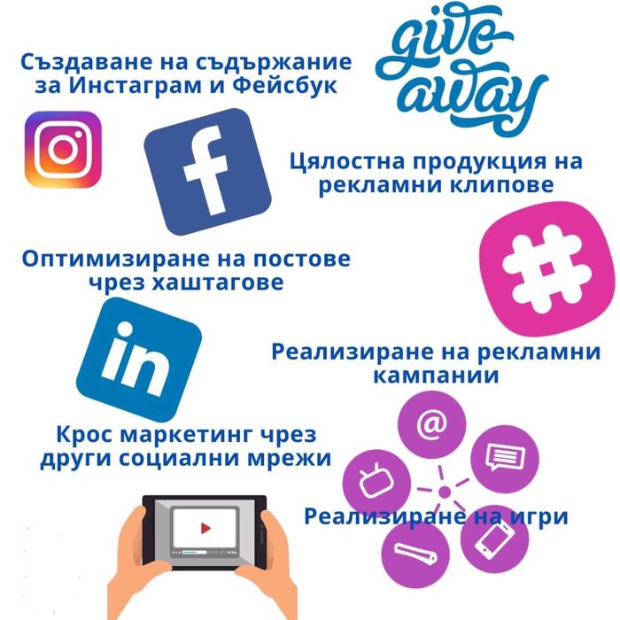 Поддръжка на Facebook,Instagram страници