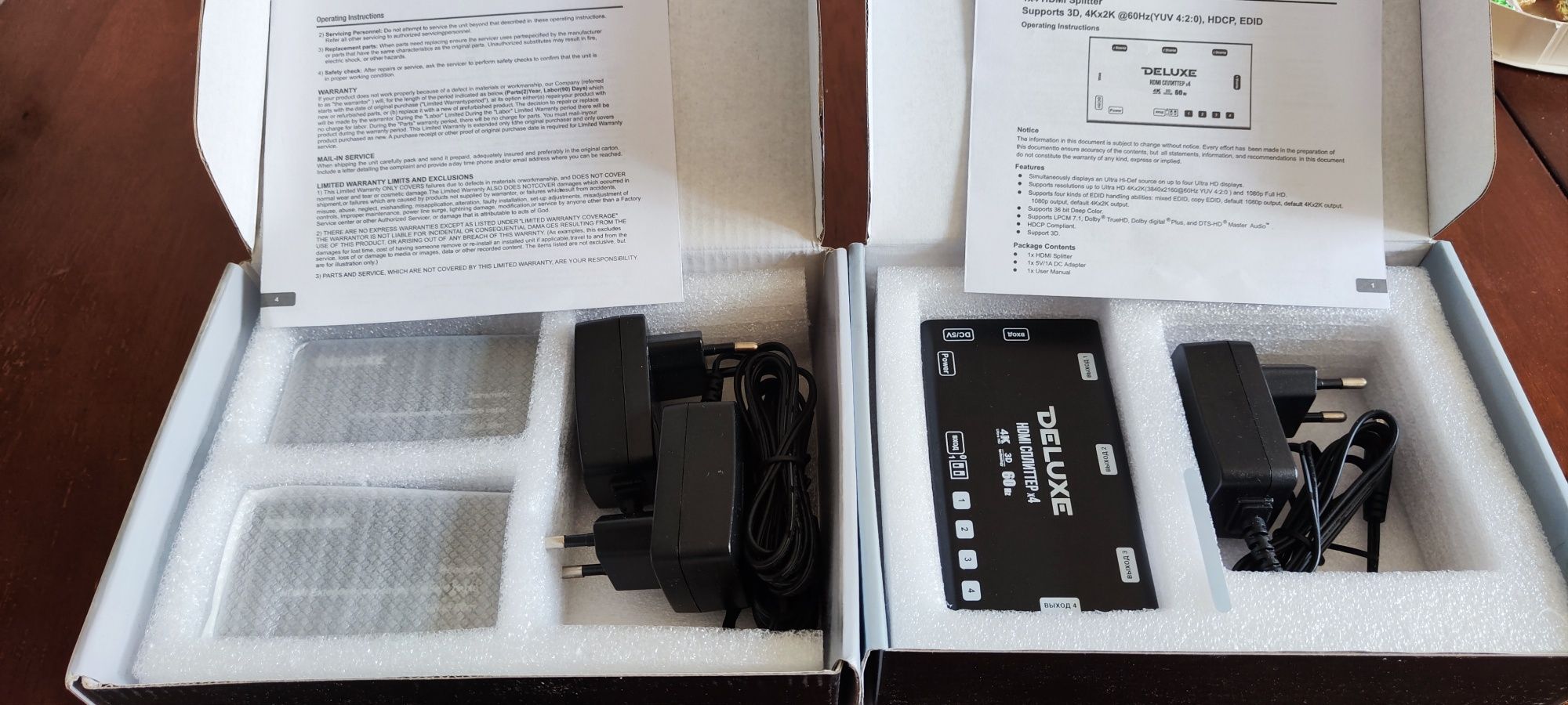HDMI splitter и HDex удленнитель.
