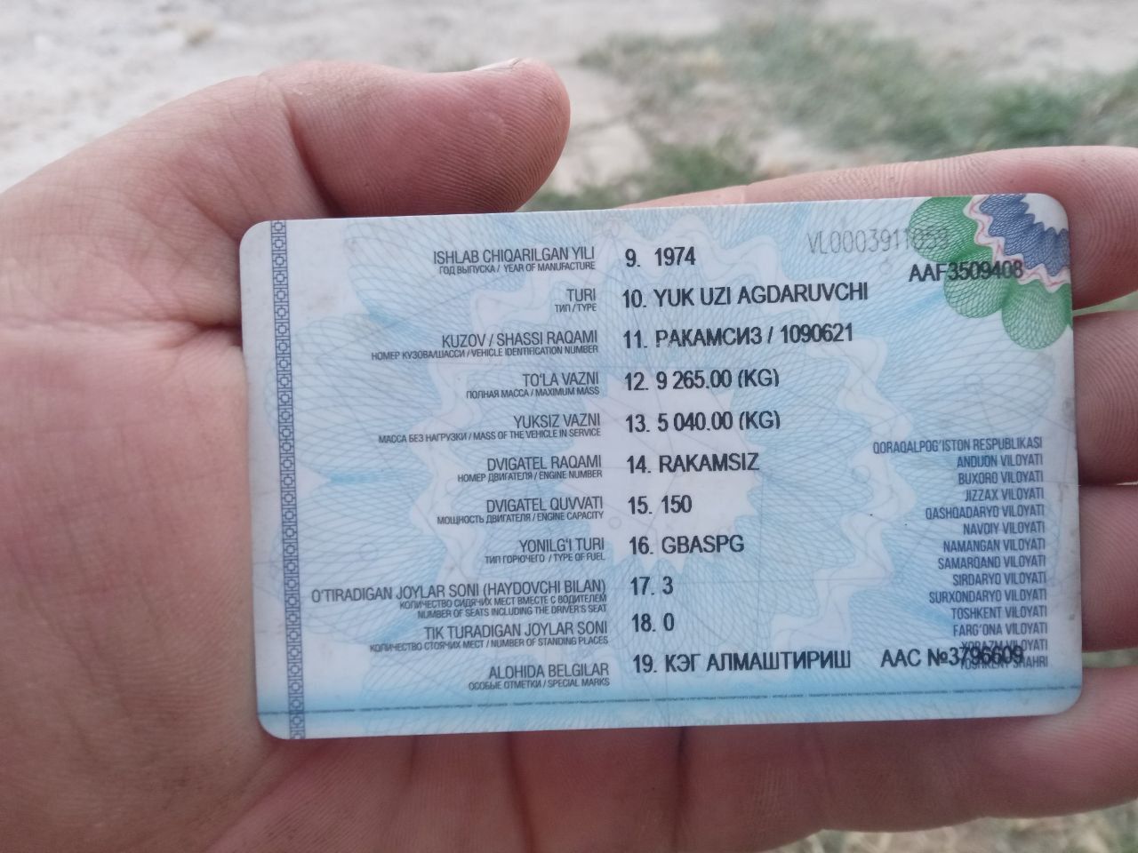 Selxoz Zil samasval ishlab turibti