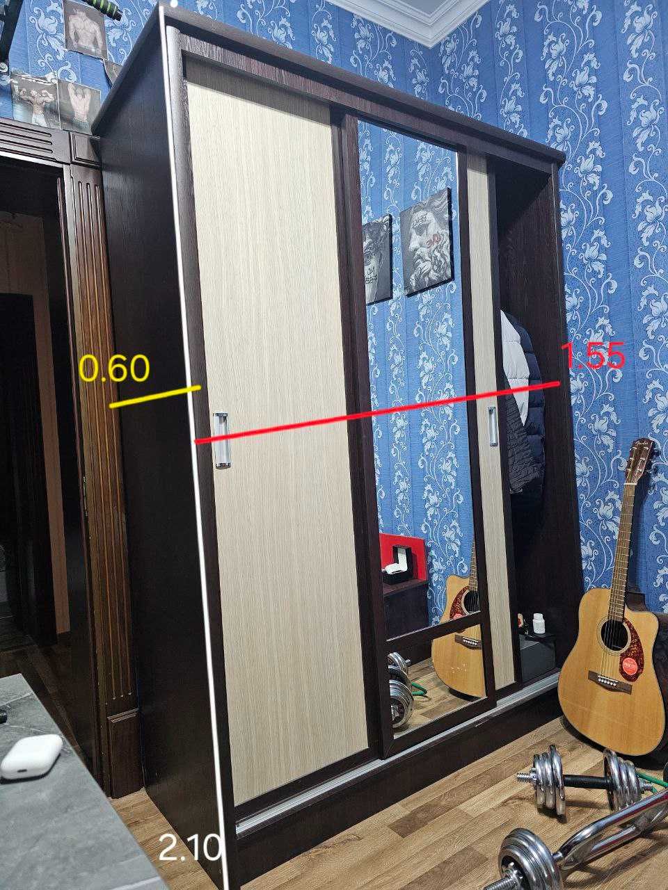 Шкаф для одежды, шкаф-купе, выдвижной шкаф, зеркало