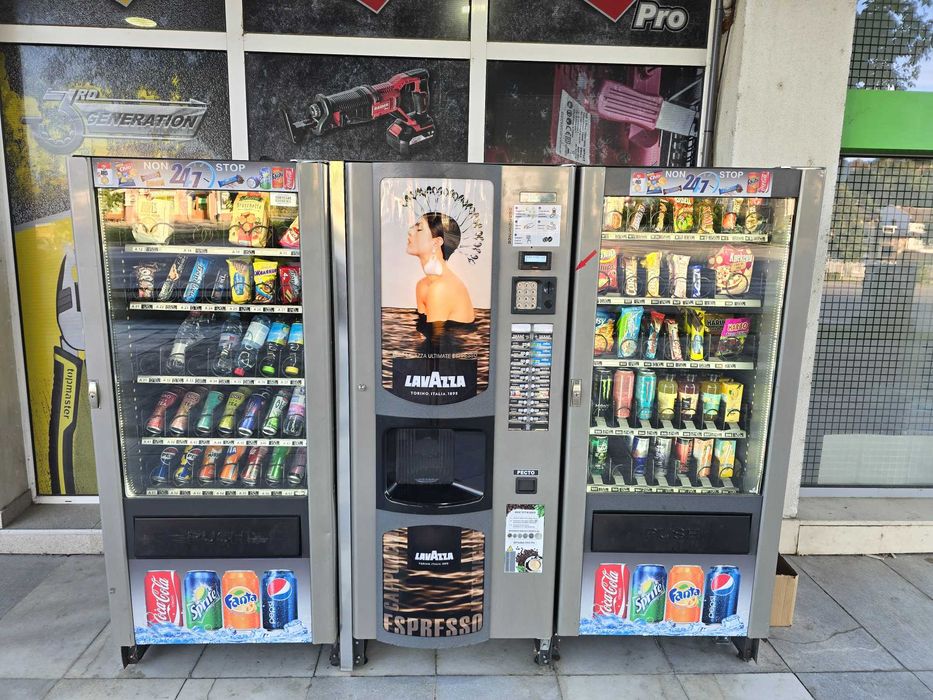 Работещи с евро! Кафеавтомат и хладилна,вендинг автомати,кафемашини.