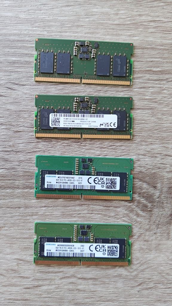 Samsung / Micron 8GB DDR5 4800MHz RAM за лаптоп 25 лв брой