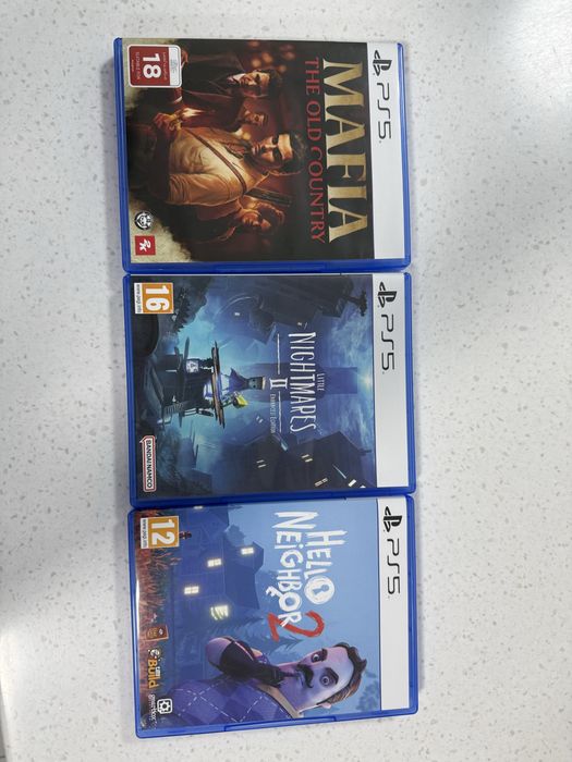 PS 5 Hello neighbor 2 , little nightmares 2, mafia the old country