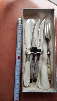 Set cuțite vintage Uchatius Bronce, mâner sidef, colecție, cadou ideal
