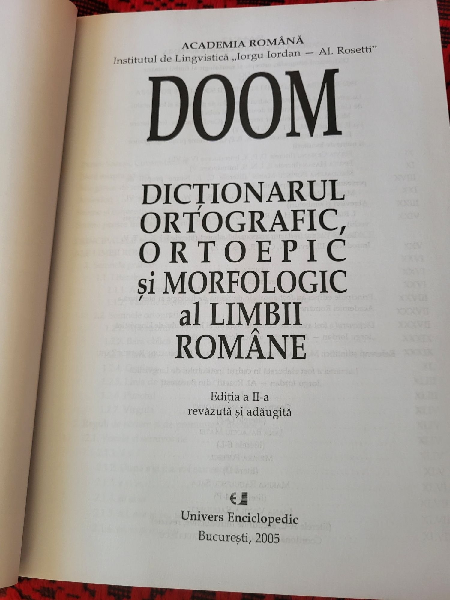 DOOM, Dicționar ortografic, ortoepic și morfologic al limbii române