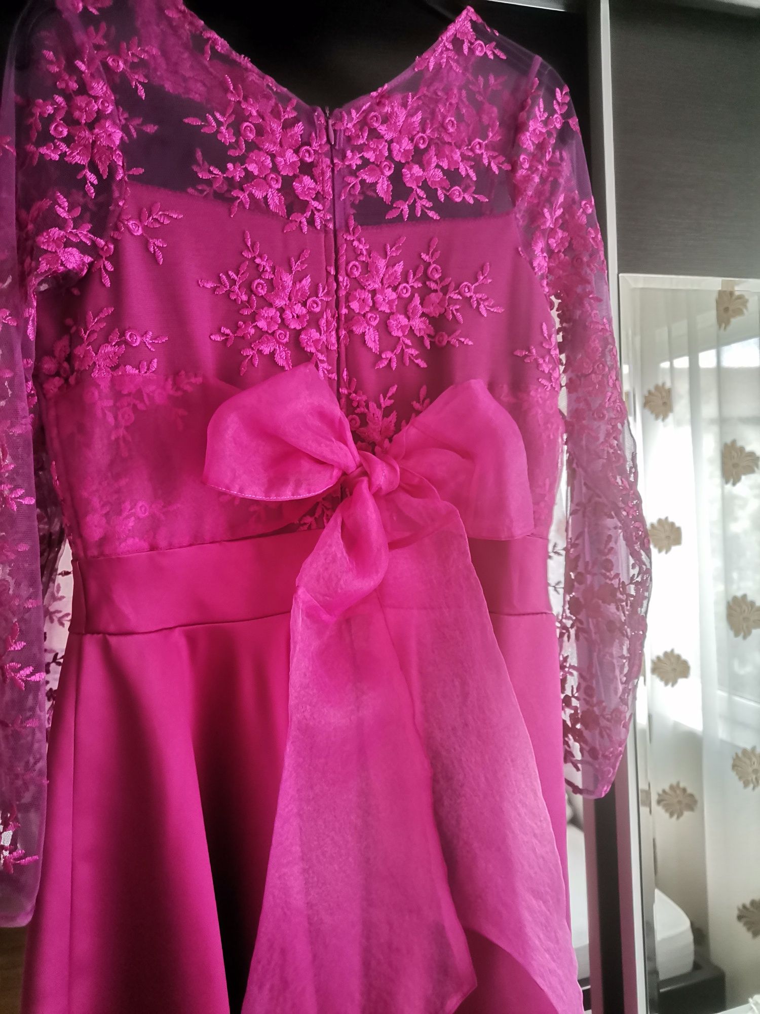 Rochie  eleganta roz Barbie mărimea 42-L