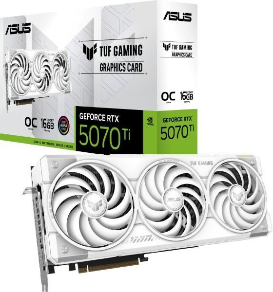 Placa video Nvidia ASUS TUF RTX 5070Ti OC White, 16GB, GDDR7 Sigilata