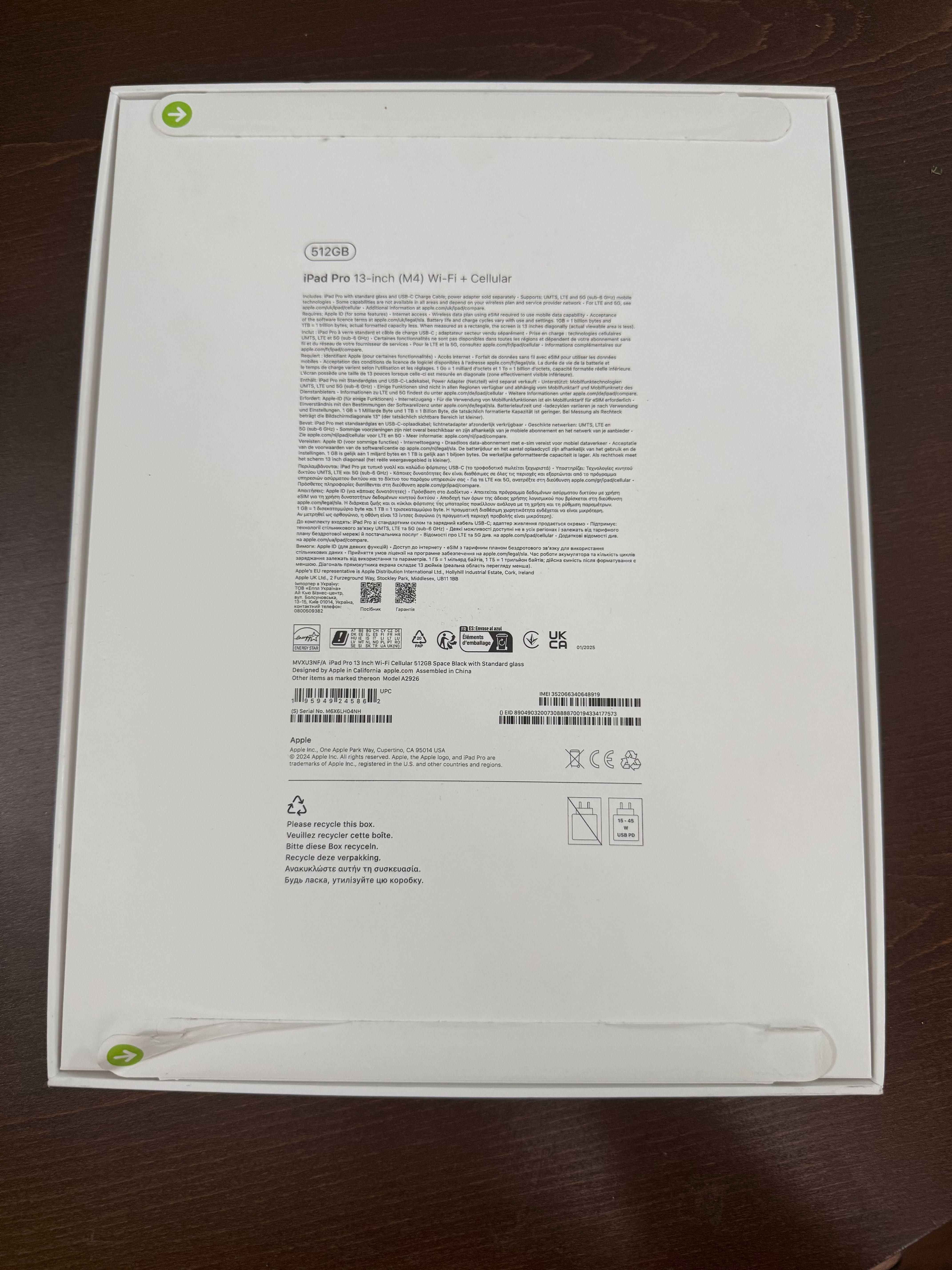 iPad Pro 13 Inch Wi-Fi Cellular 512GB Space Black