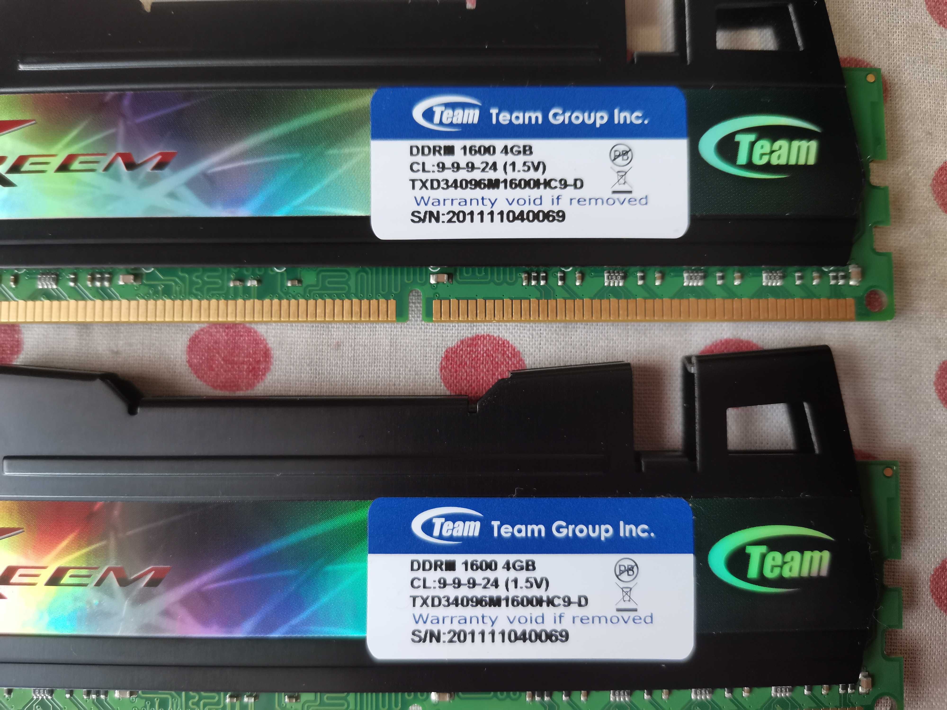 Kit Memorie Ram Team Group Xtreem DDR3 8 GB (2 X 4 GB) 1600 Mhz.
