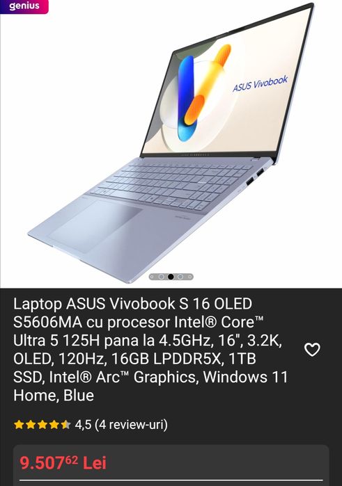 Vand/Schimb Asus Vivobook OLED 3K Nou Garantie Factura, doar Bucuresti