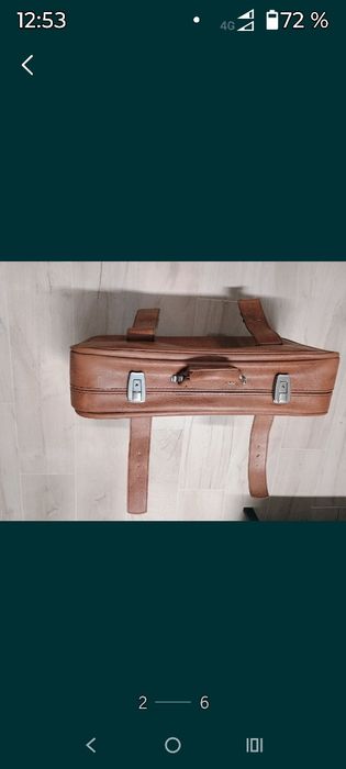 Geamantan vechi,piele , 67cm x40 cm