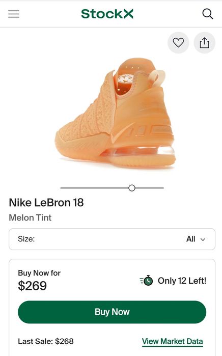 43н. Чисто нови!! Оригинални Nike Lebron XVIII!! Melon tint!