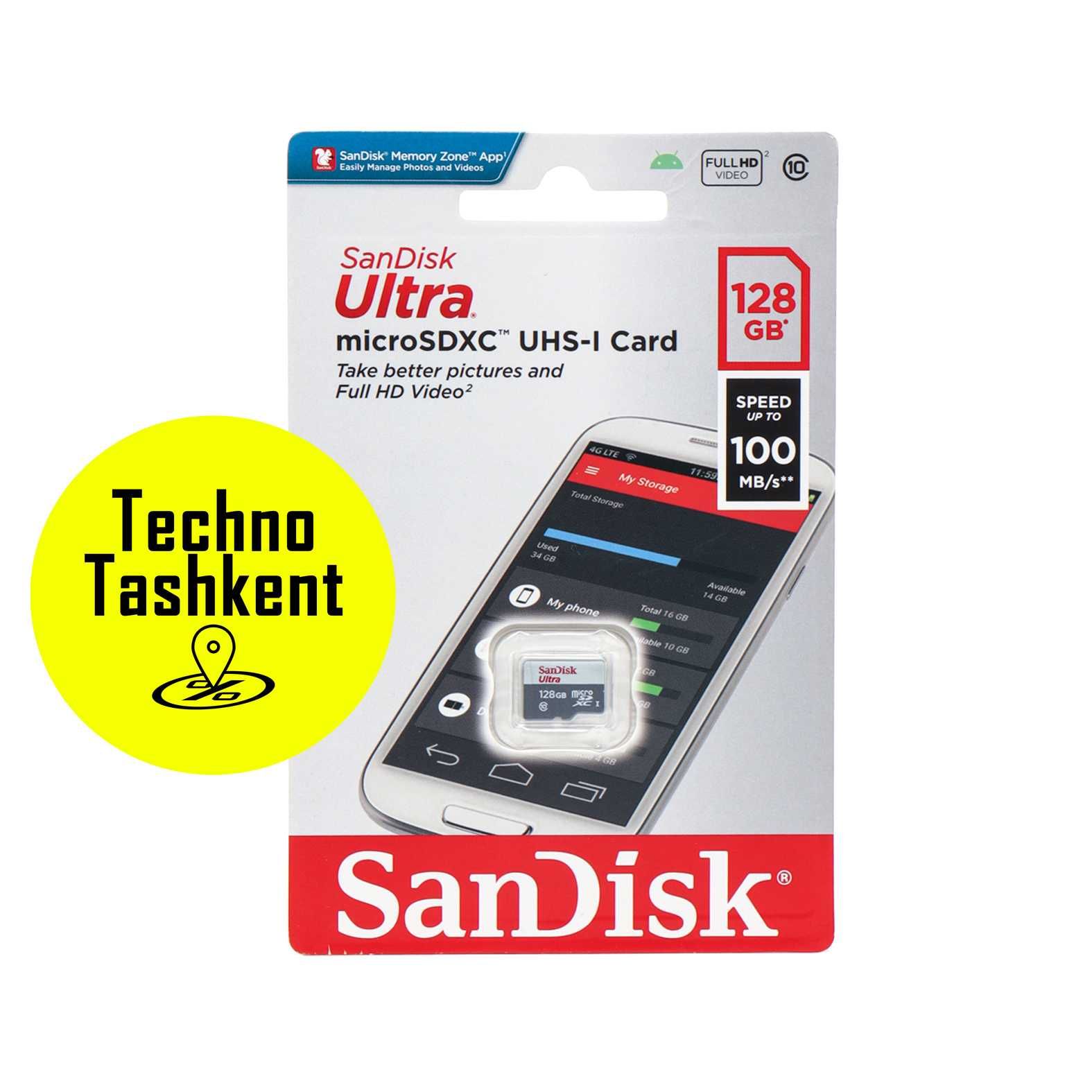 Скидка!!! Sandisk 128 gb micro sdxc новый (Dostavka bor)