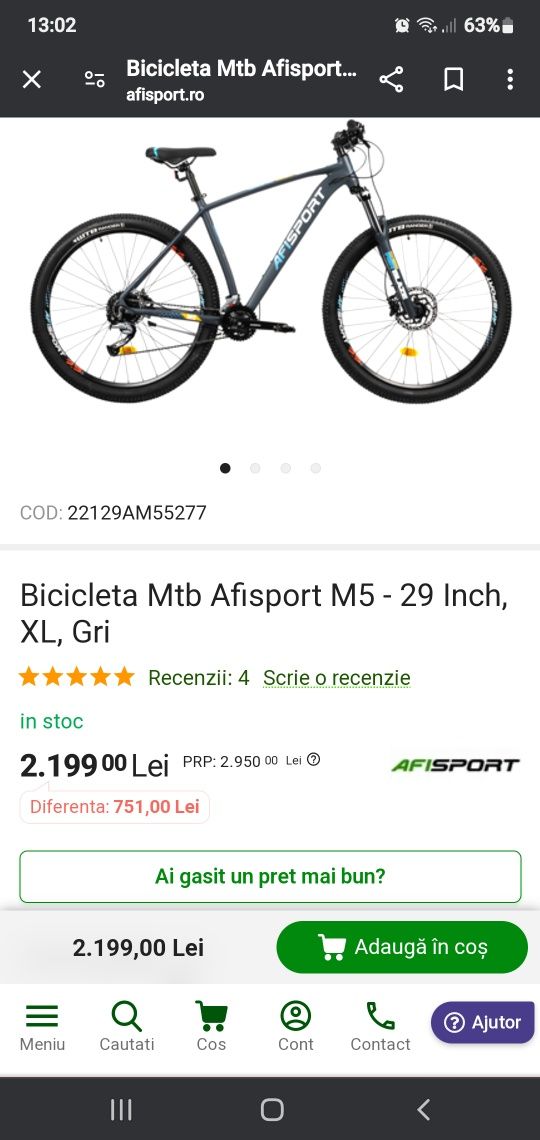 Bicicleta Afisport M5 -29 inch -XL