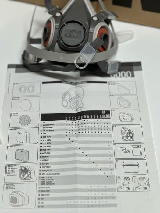 Masca Protectie Reutilizabila 3M Model 6100 Marimea S Filtre 6038 P3R