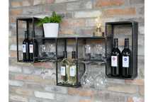 Raft bar pentru suport vin si pahare.STIL INDUSTRIAL, orice dimensiune