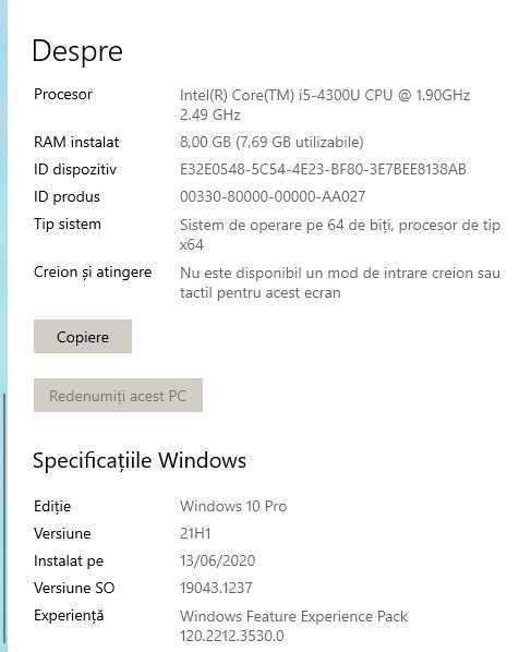 Laptop 14” Thinkpad T440 windows 10 Intel Core i5-4300cpu 1,58kg 8 gb