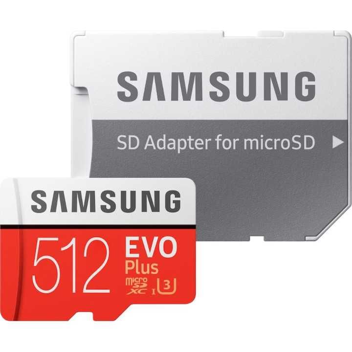 Карта памет Samsung Micro-SDXC EVO Plus 512 GB, Class 10, + Адаптер SD