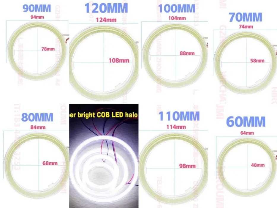 Kit Inele ANGEL EYES Cob Super Bright 60 -70 -80 -90 -100 -110 -120mm
