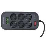 Разклонител 6 гнезда ,4 USB порта LDNio SE6403 - 2м 2500W 10А SS000167