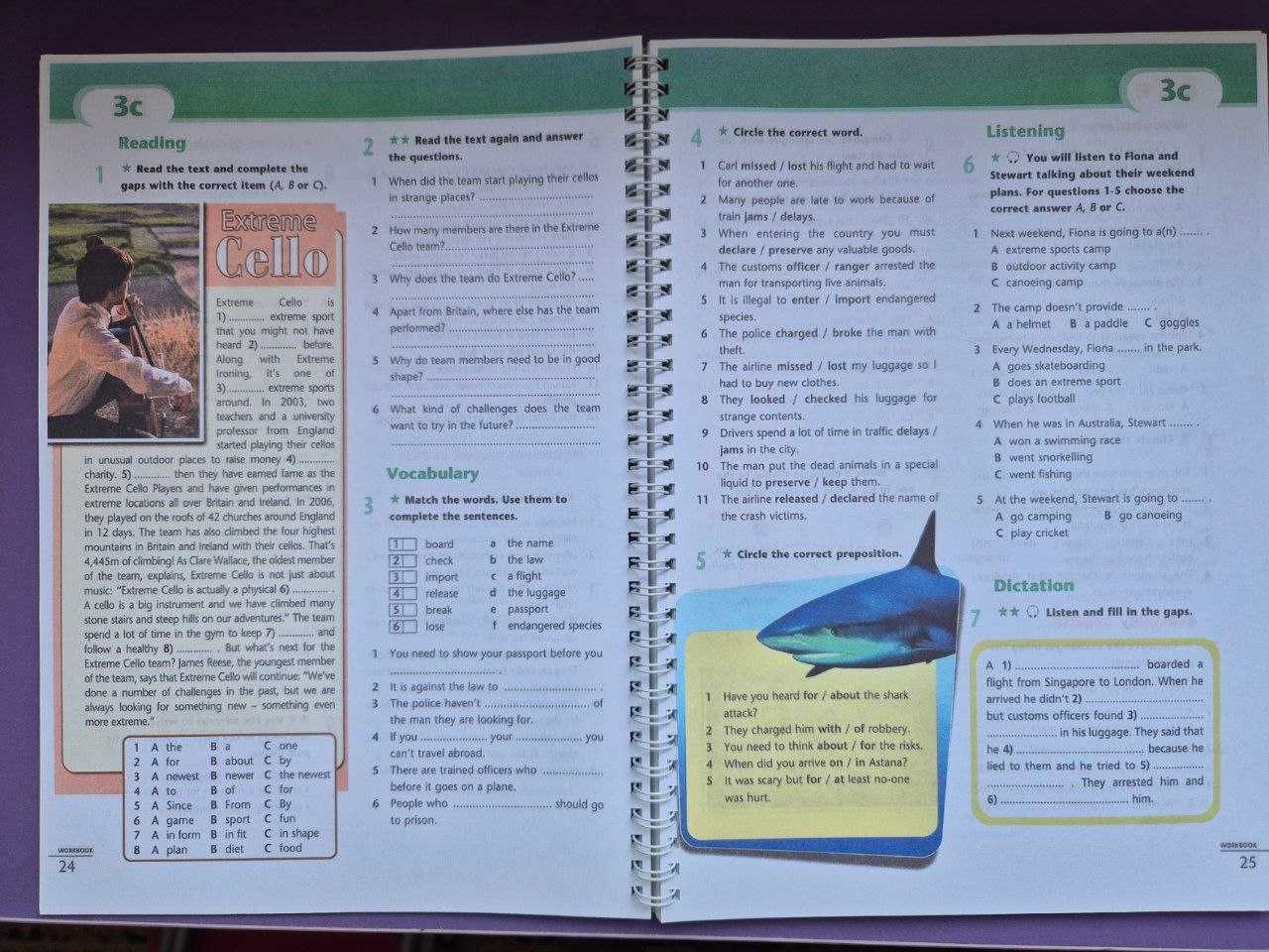 Excel Workbook and Grammar Book for 7 Grade