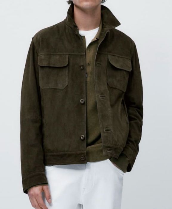 Мъжко велурено яке Massimo Dutti, S