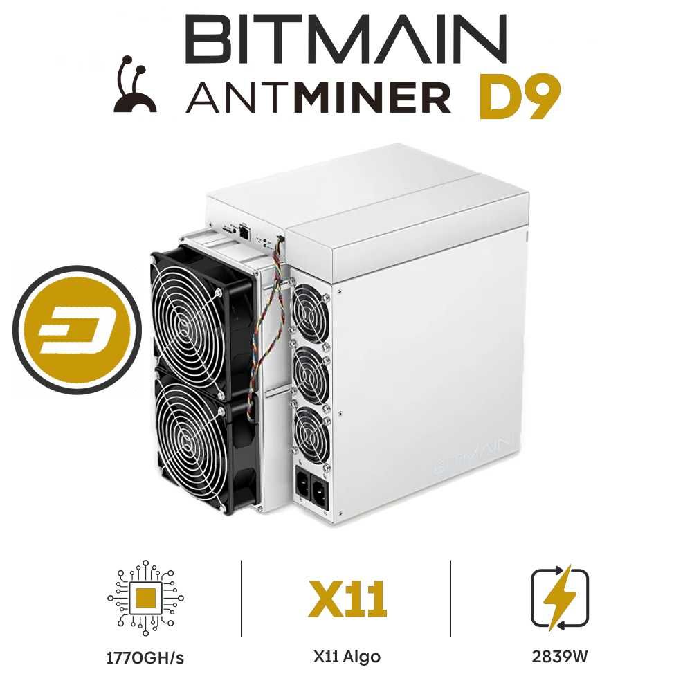 Bitmain Antminer D9 - DASH Miner 1770G/h, 2839W/h, 1.6J/G Даш Майнър