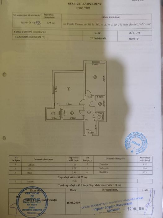 Apartament 2 camere,etaj 5,decomandat,Gradina Publica