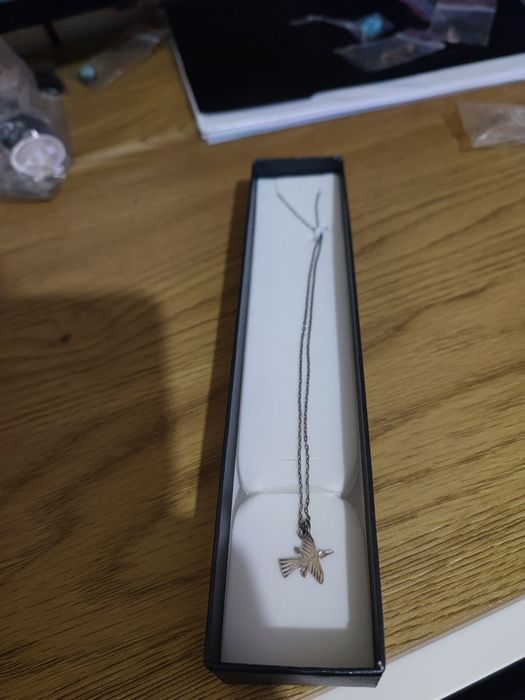 Colier argint cu pasăre colibri + lanț