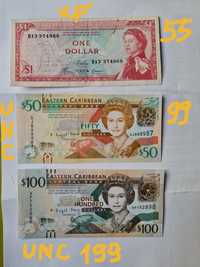 Рядки Банкноти-East Caribbean, Fiji &Malta