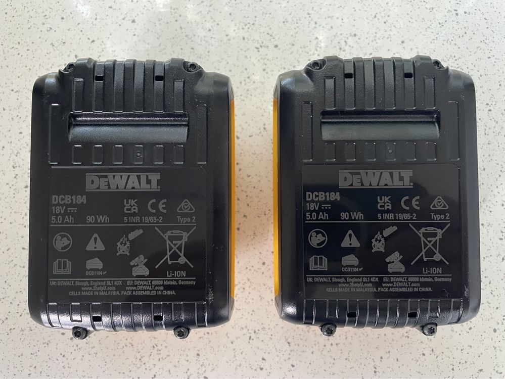 DeWALT DCB184P2 XR. Set 2 Baterii de 5AH. / 2024 Original, Nou !