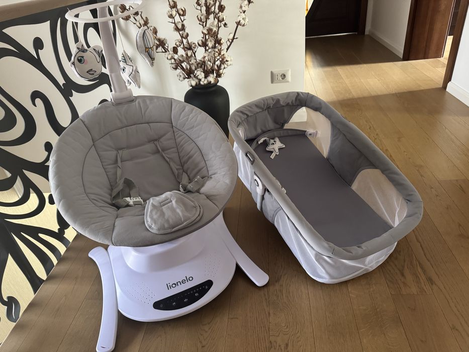 Set balansoar cu landou pentru copii 2 in 1, Lionelo