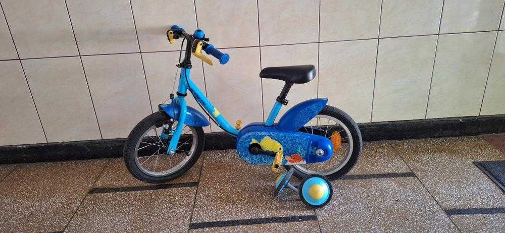 Bicicletă copii cu roți ajutătoare – 12” (tematică pește)