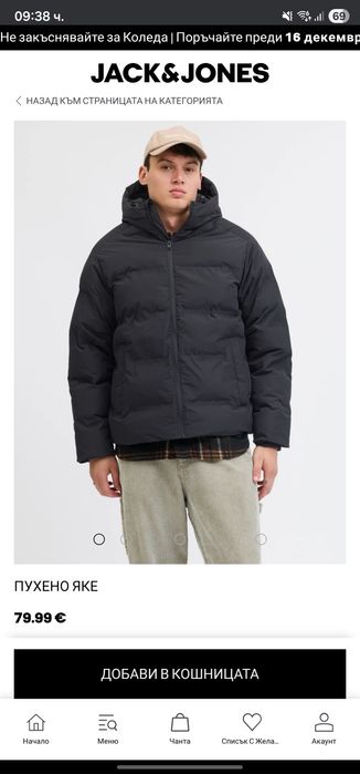 Мъжко зимно яке Jack and Jones