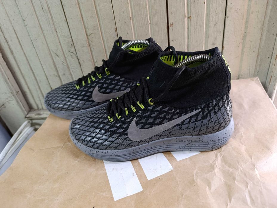 Nike Lunarepic Flyknit Shield Black Silver Volt''оригинални маратонки