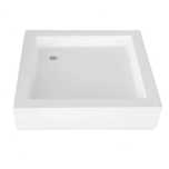 Cadita dus patrata West Raisa, acril, alb, 70 x 70 x 17 cm