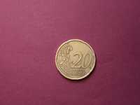 Monedă 20 de cenți 2002 - Grecia, cu "E" în stea